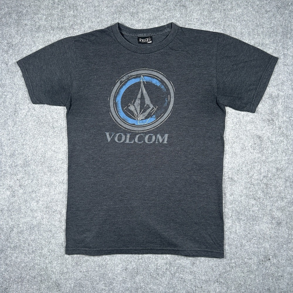 Volcom T-Shirt Mens Size Small Navy Graphic Diamond‎ Short Sleeve Cotton Vintage